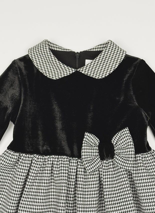 VESTITO IN VELLUTO CON GONNA PIE DE PULL