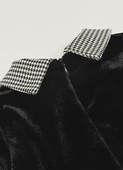 VESTITO IN VELLUTO CON GONNA PIE DE PULL