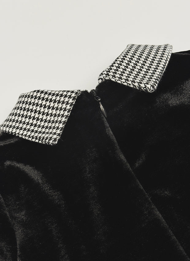 VESTITO IN VELLUTO CON GONNA PIE DE PULL