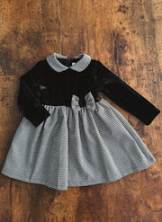 VESTITO IN VELLUTO CON GONNA PIE DE PULL