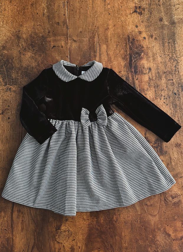 VESTITO IN VELLUTO CON GONNA PIE DE PULL