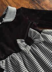 VESTITO IN VELLUTO CON GONNA PIE DE PULL