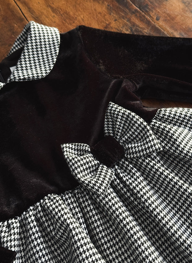 VESTITO IN VELLUTO CON GONNA PIE DE PULL