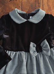 VESTITO IN VELLUTO CON GONNA PIE DE PULL