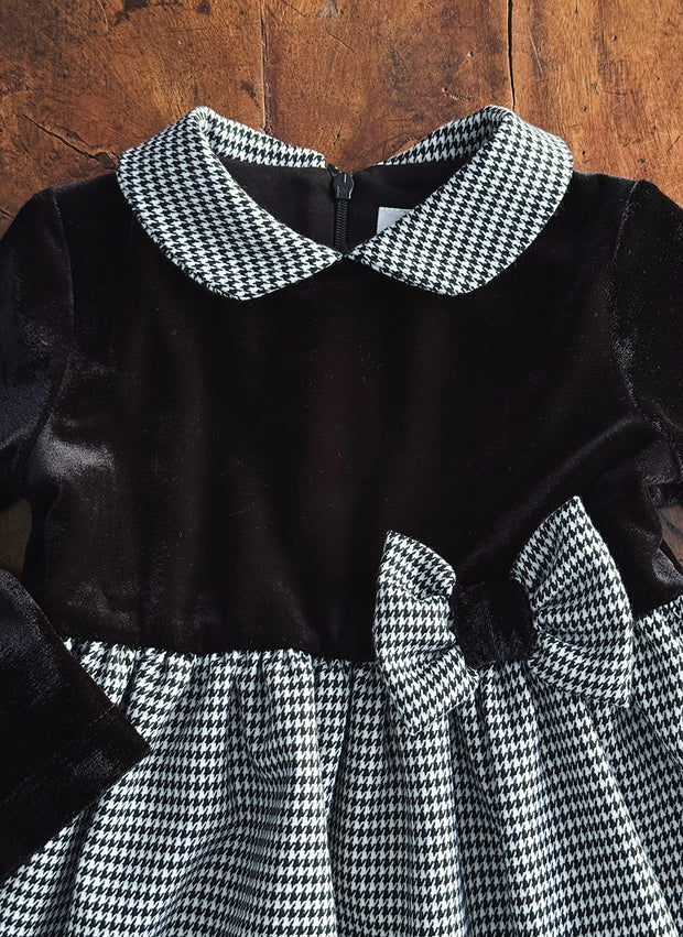 VESTITO IN VELLUTO CON GONNA PIE DE PULL