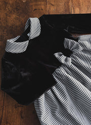 VESTITO IN VELLUTO CON GONNA PIE DE PULL