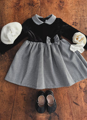 VESTITO IN VELLUTO CON GONNA PIE DE PULL
