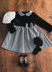 VESTITO IN VELLUTO CON GONNA PIE DE PULL