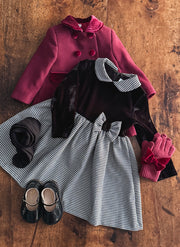 VESTITO IN VELLUTO CON GONNA PIE DE PULL