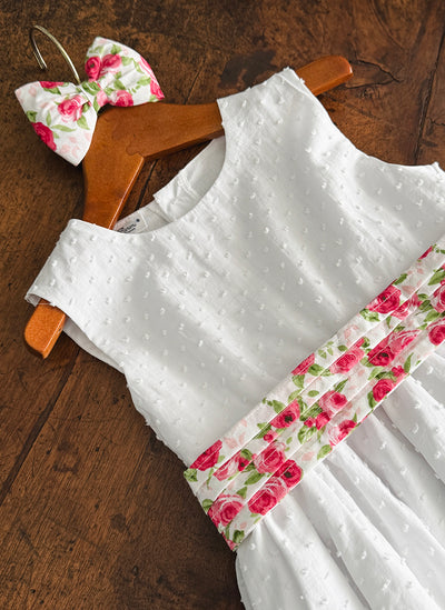 Sleeveless Plumetis Dress