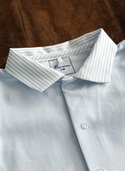 Jersey Sleepsuit With Striped Collar