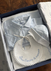 Jersey Sleepsuit With Striped Collar