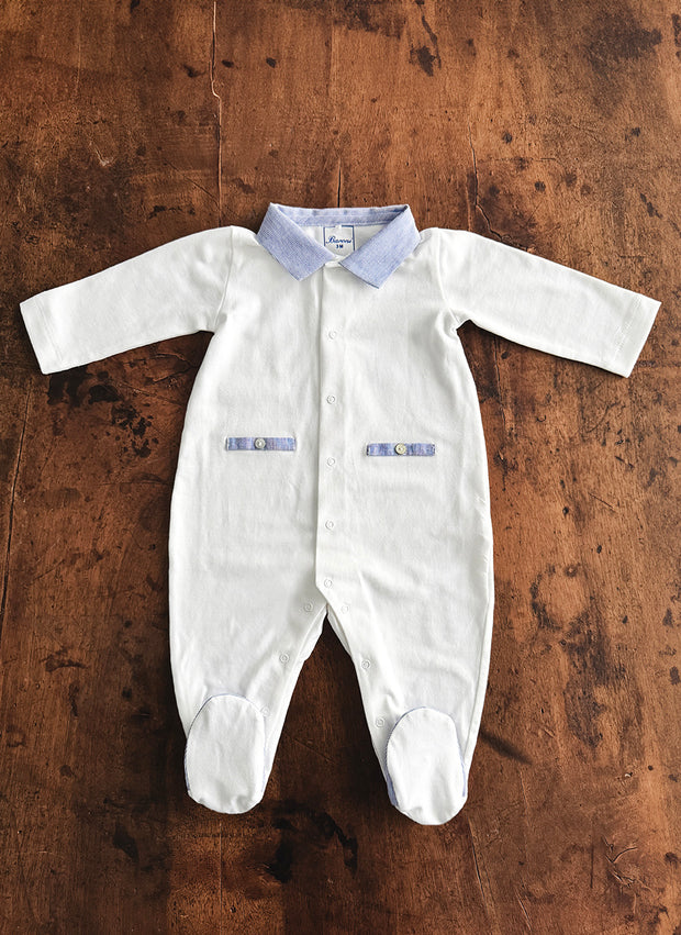 Jersey Sleepsuit Striped Collar