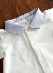 Jersey Sleepsuit Striped Collar