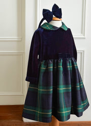 VESTITO IN CINIGLIA CON GONNA SCOZZESE