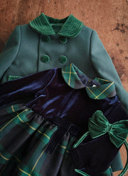VESTITO IN CINIGLIA CON GONNA SCOZZESE