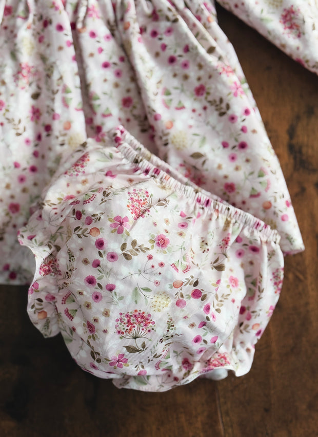 Long Sleeve Flower Smock Dress