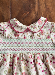 Long Sleeve Flower Smock Dress