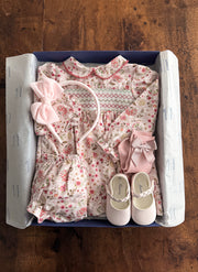 Long Sleeve Flower Smock Dress