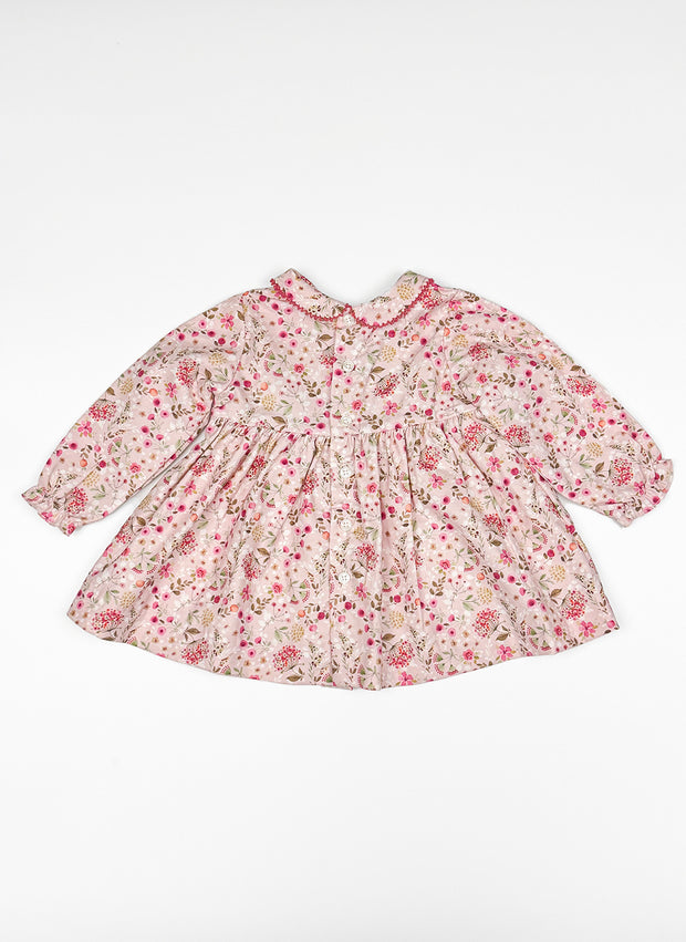 Long Sleeve Flower Smock Dress