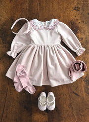 Velvet Embroidered Collar Dress
