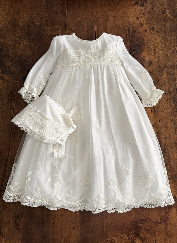Lace Christening/Presentation Dress With Dots