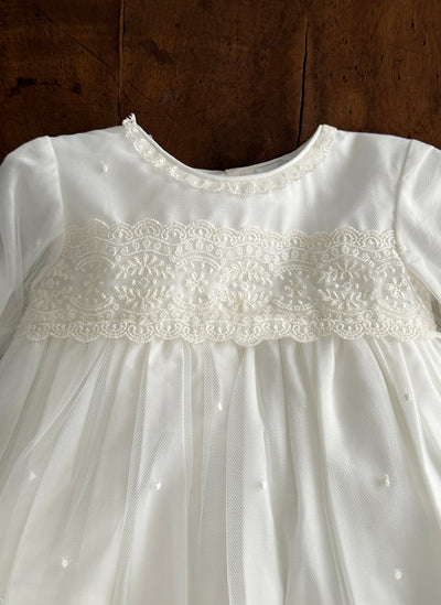 Lace Christening/Presentation Dress With Dots