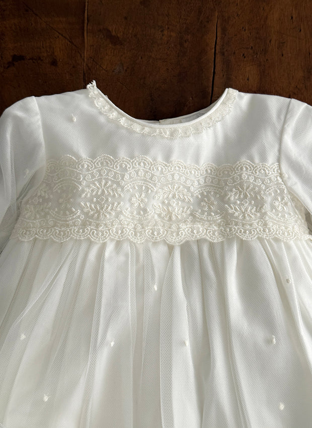 Lace Christening/Presentation Dress With Dots