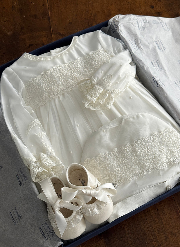 Lace Christening/Presentation Dress With Dots