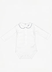 Body Con Colletto Ricamato - Blu