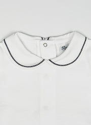 Body Con Colletto Ricamato - Blu