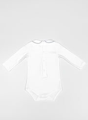 Body Con Colletto Ricamato - Blu