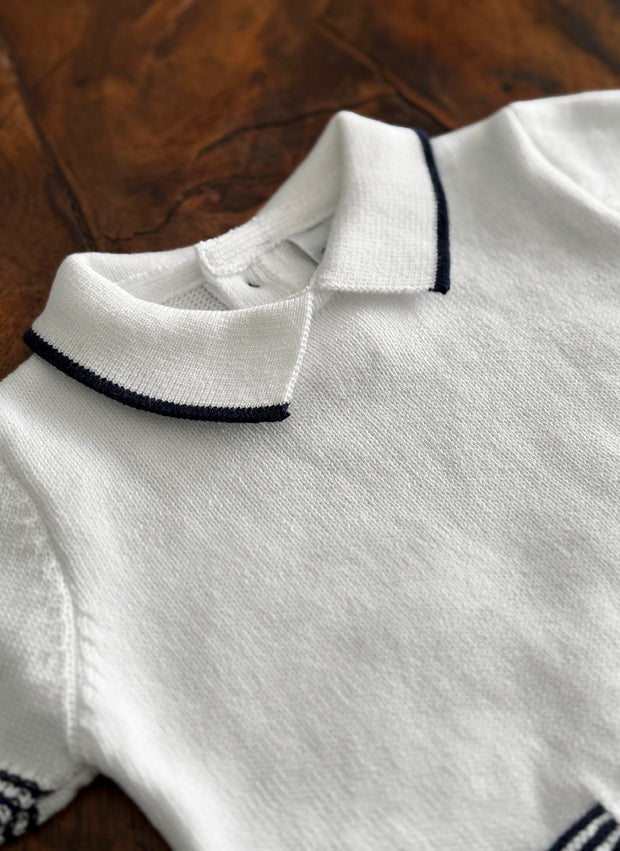 Set Due Pezzi a Righe in Maglia di Puro Cotone