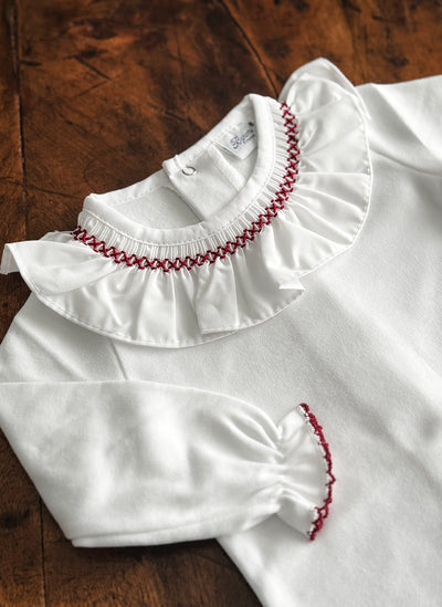 Rouche Collar Bodysuit - Bordeaux