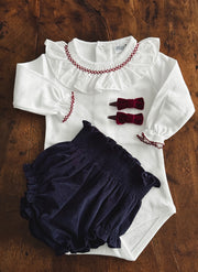 Rouche Collar Bodysuit - Bordeaux