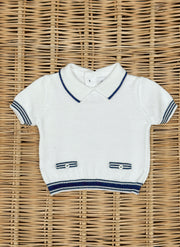 Set Due Pezzi a Righe in Maglia di Puro Cotone