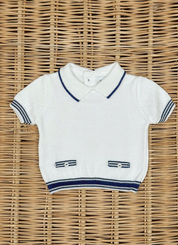 Set Due Pezzi a Righe in Maglia di Puro Cotone
