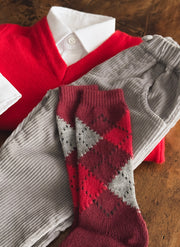 Diamonds High Socks - Bordeaux