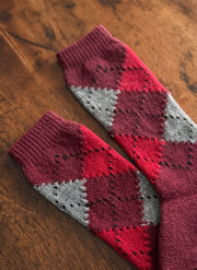 Diamonds High Socks - Bordeaux