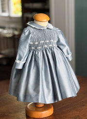 Celebration Dress for Girl With Smock - Handmade