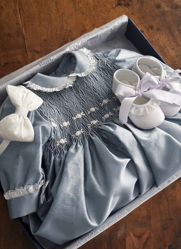 Handmade Celebration Dress for Girl With Smock