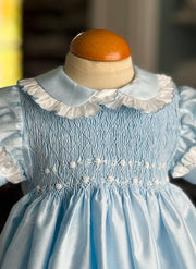 Celebration Dress for Girl With Smock - Handmade