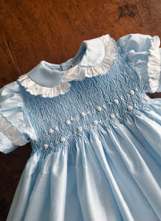 Celebration Dress for Girl With Smock - Handmade