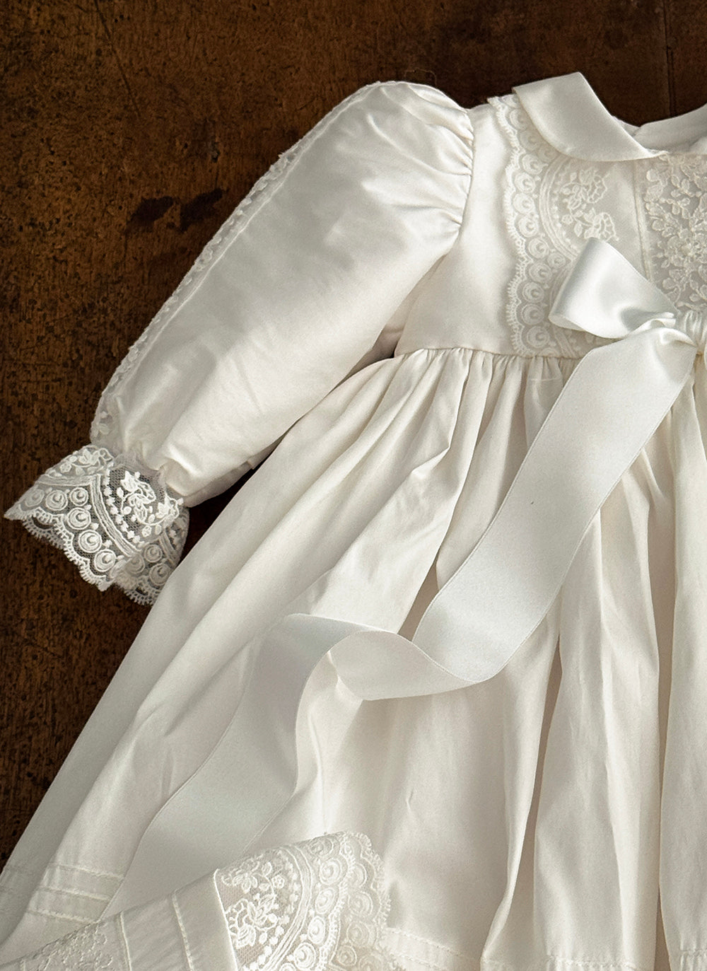 Lace Rouches Christening Dress Lace Rouches Christening Dress
