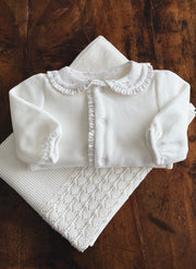 Chenille Sleepsuit With Flower Collar