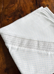 Jersey Blanket With Pois and Smock - Light Blue