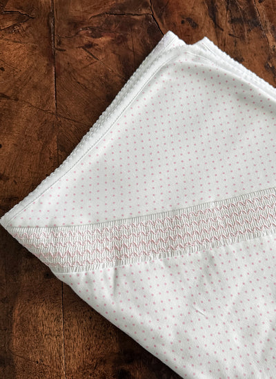 Jersey Blanket With Pois and Smock -  Light Pink