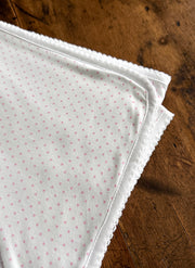 Jersey Blanket With Pois and Smock -  Light Pink