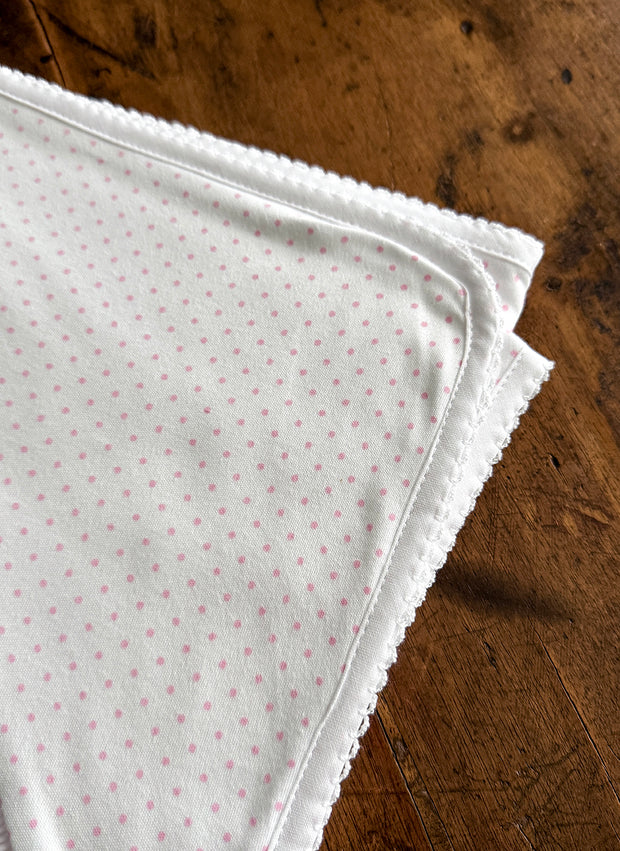 Jersey Blanket With Pois and Smock -  Light Pink