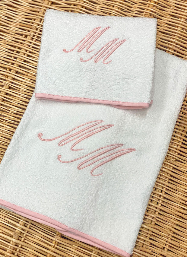 Interbaby ASCIUGAMANO DA BAGNO - 100X100 - COTONE 400 G/M² + BAVAGLINI - C/ ROSA Interbaby ASCIUGAMANO DA BAGNO - 100X100 - COTONE 400 G/M² + BAVAGLINI - C/ ROSA